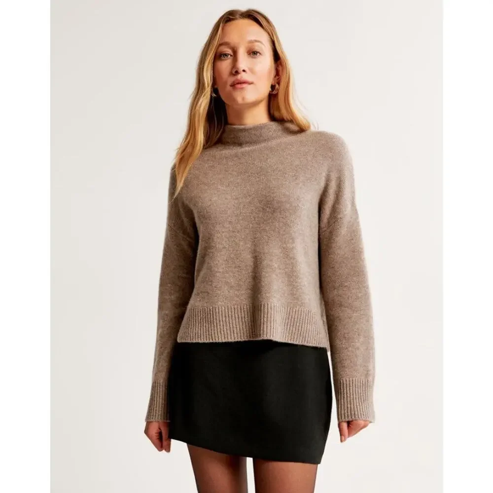 Abercrombie & Fitch The Af Scarlett Premium Crepe Mini Skort - S Black - Picture 2 of 5